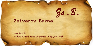Zsivanov Barna névjegykártya