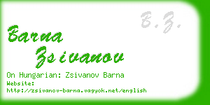 barna zsivanov business card